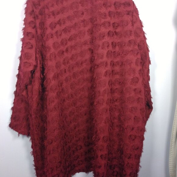 Dennis Basso Jacquard Topper Wine Red-Snap Closure Size Large Eyelash Design - Picture 3 of 12